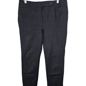 White House Black Market The Slim Crop‎ Trouser Pants Black Womens Size 8L